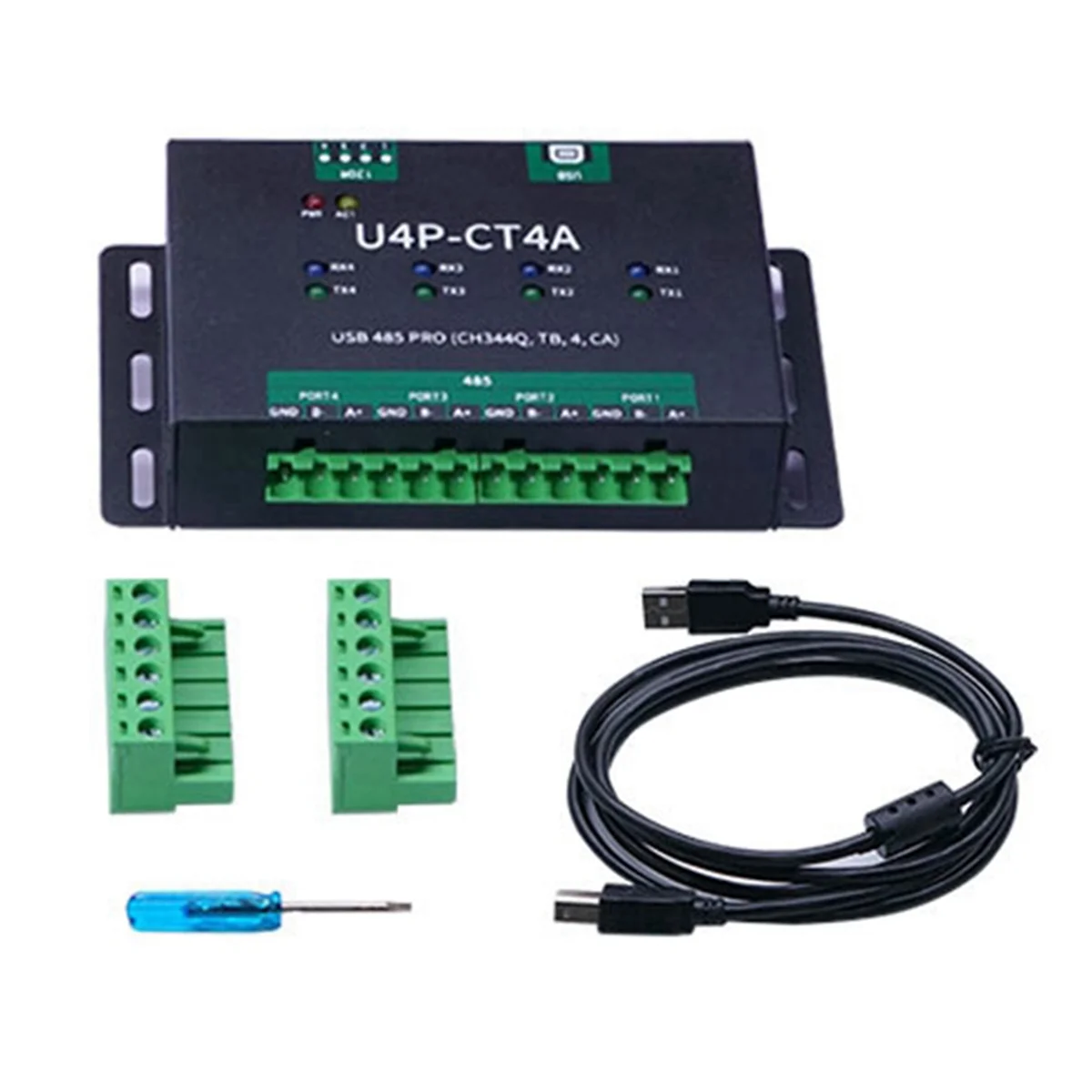 Varejo! Módulo de porta serial USB de grau industrial USB para conversor RS485 de 4 vias CH344Q Chipset Módulo de conversão bidirecional