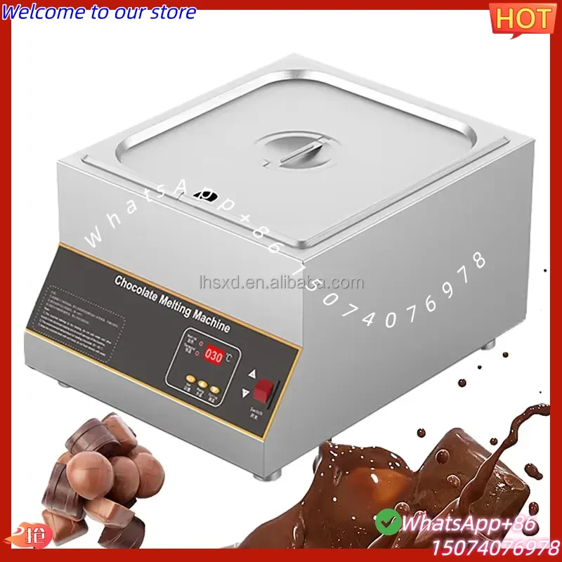 

2026 Hot Sale No Water Heating 4*2.5L Four Heads Multi-function Chocolate Melting/Tempering/Coating Machine Pot tank in Stock