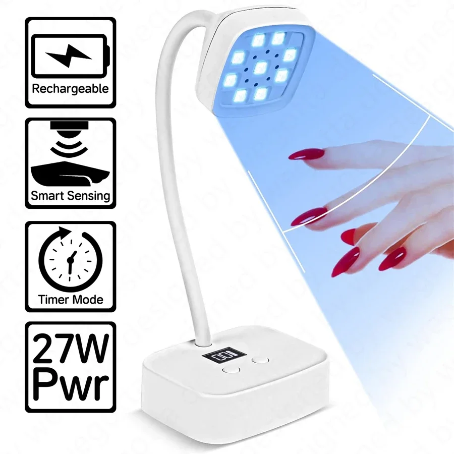 Rechargeable Wireless gel nail lamp professional, USB portable nail UV LED lamp, mini sun UV nail lamp