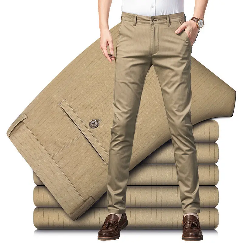 

2023 Men Spring Autumn New Business Casual Pants Slacks Men's Clothing Formal Dress Pants Male Social Work Slim Pants H145