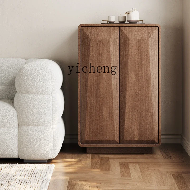 

u11 solid wood dining side cabinet integrated locker against the wall living room home storage locker walnut cabinet
