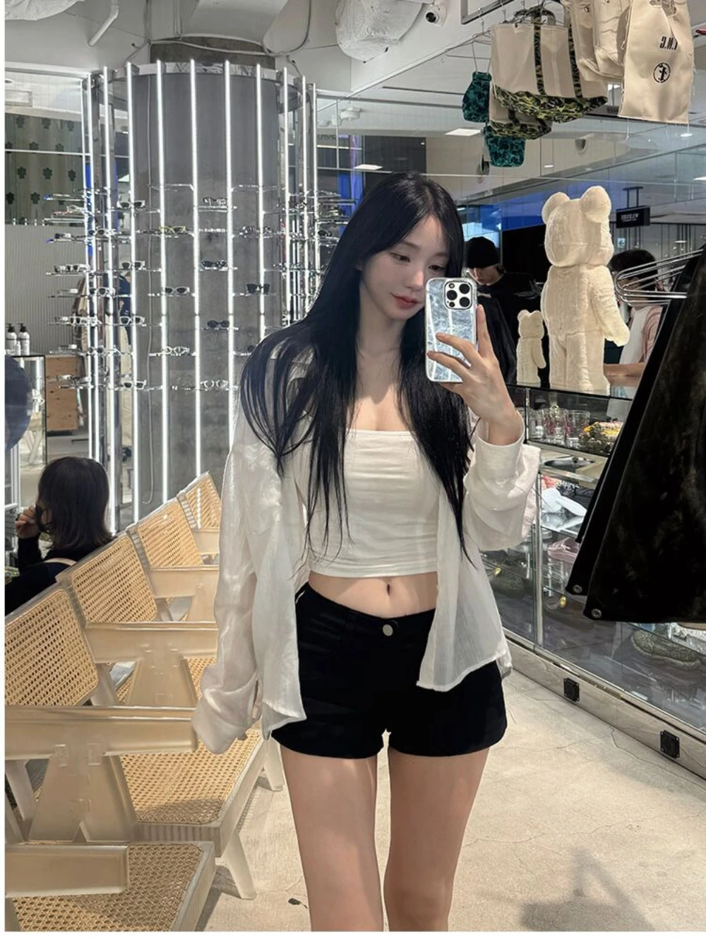 New Korean Style White Low Waist Denim Shorts Women Stretch Skinny Slim Fit A Line Hip Wrap Hot Pants Y2K Trendy Jeans Shorts
