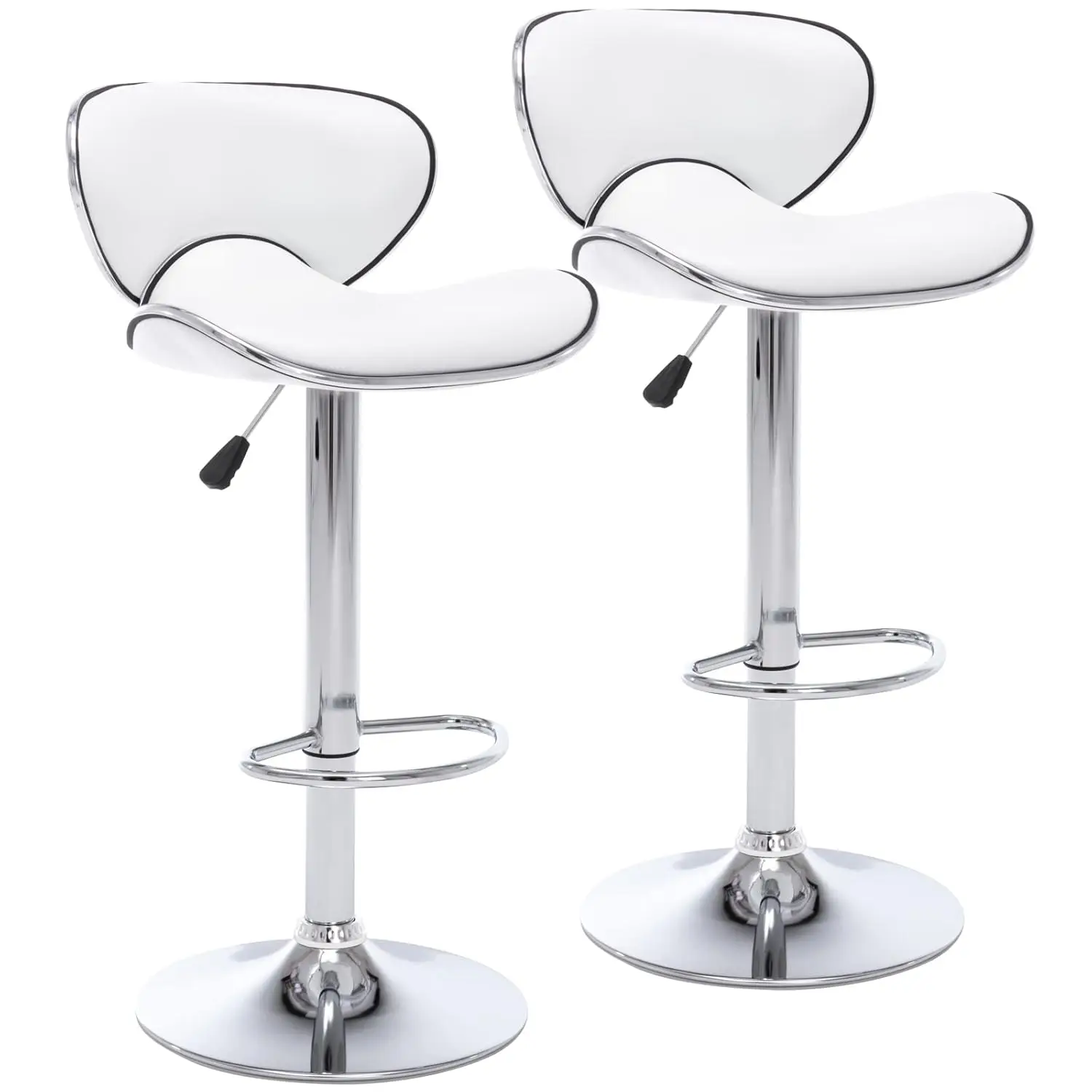 

Регулируемые барные стулья из ПУ-кожи, современные поворотные барные стулья с подъемным механизмом и спинкой, стулья без подлокотников для барной стойки, на заказ