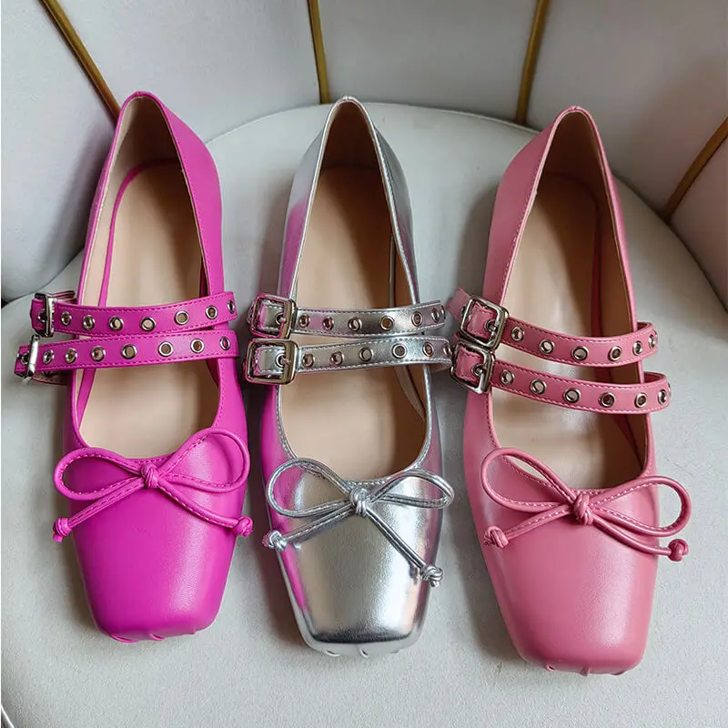 

Onlymake Women Pointed Toe Flower Flats Retro Elegant Big Size Slip On Daily Elegant Flats