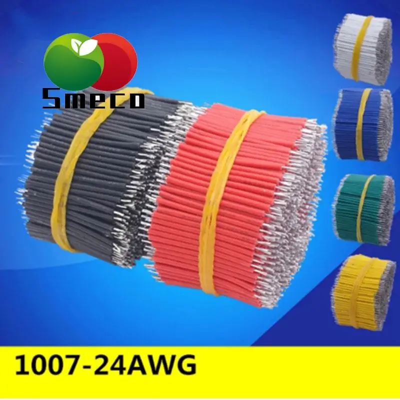 50pcs/LOT Tin-Plated Breadboard PCB Solder Cable 24AWG 5cm Fly Jumper Wire Cable Tin Conductor Wires Connector Wire Red Black