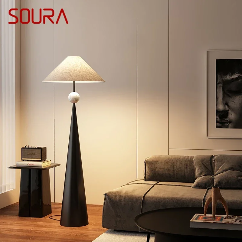 

SOURA Contemporary Floor Lamp Luxury Living Room Bedroom Study Villa Hotel LED Retro Creativity Decorative Standing Light