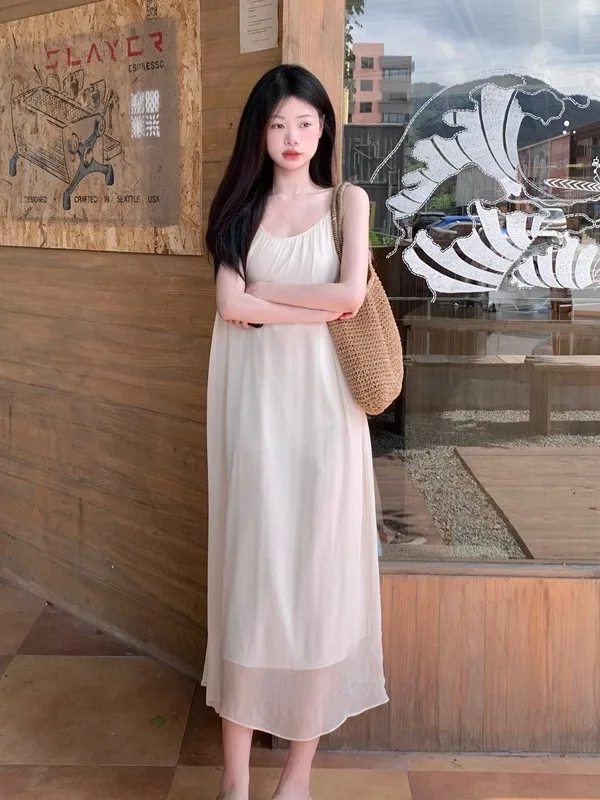 Gonna Estiva Casual Larga Stile Fatato per Donna, Abbigliamento da Spiaggia, Leggera e Traspirante in Poliestere