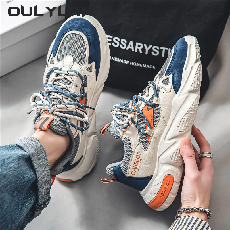 Fashion Youth Sports Running Shoe Men\'s Sneakers 2024 Spring Leisure Versatile Height Increasing Shoes Trend Elevator Shoes