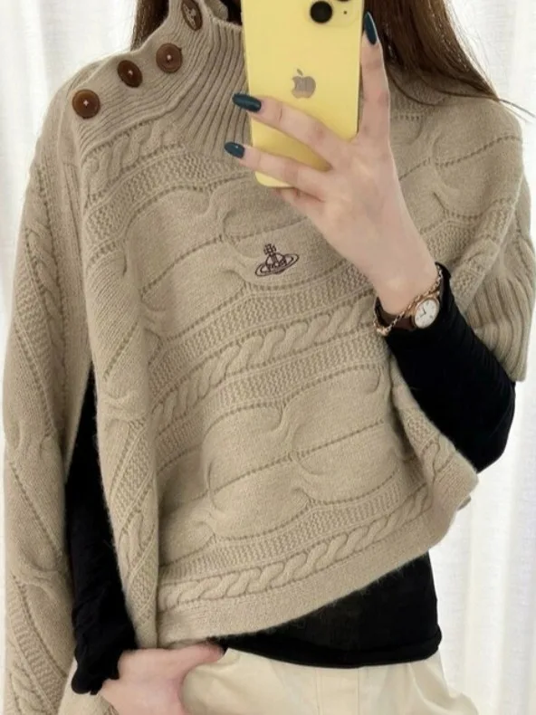 الكورية Sle f عالية الياقة Faionable محبوك سترة المرأة فضفاضة متماسكة قاعدة irt الخريف الشتاء وصول جديد قسط رسوم... #3