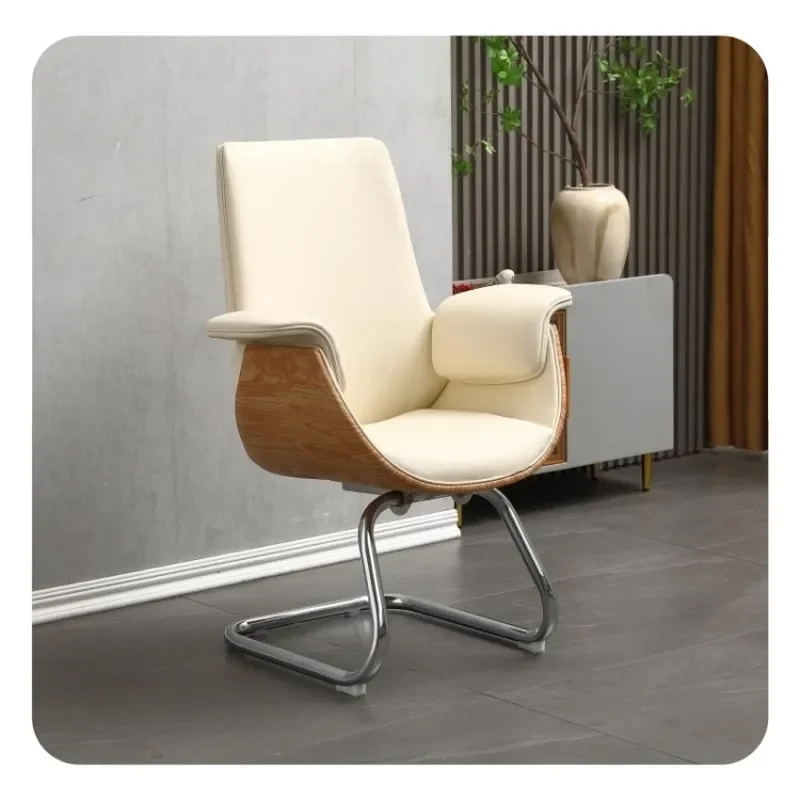 Luxury Office Reception Chair Ergonomic Leather Boss Meeting Chair Modern Light Luxury Computer Seat for Business Negotiation view 2