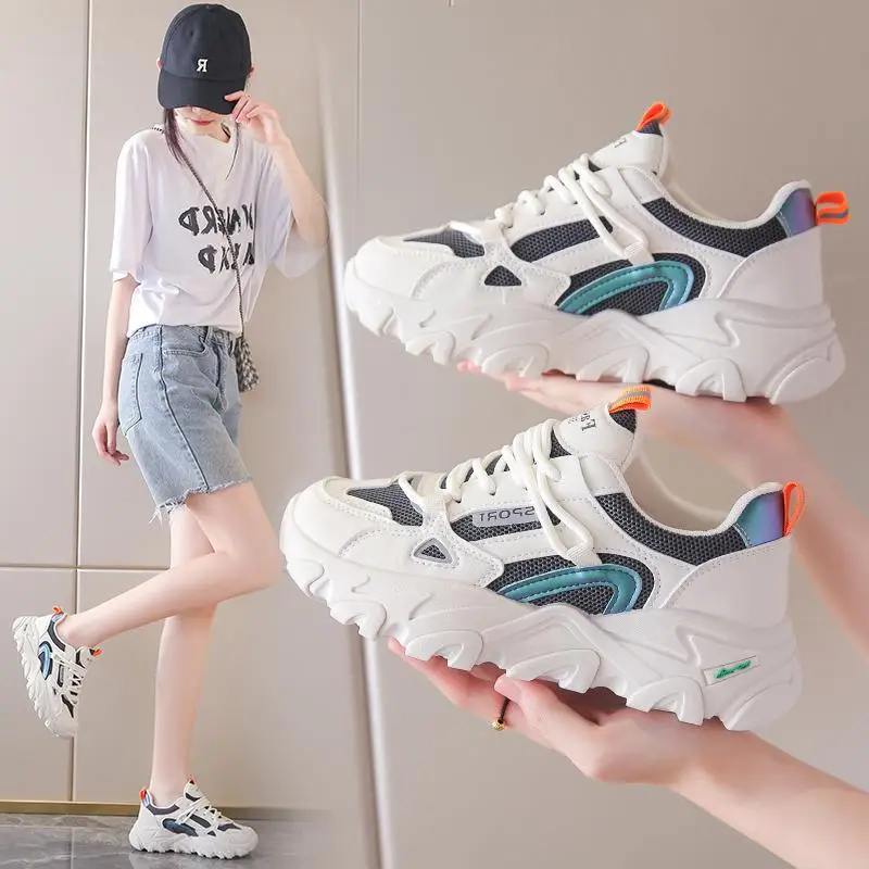 Dad Shoes Women's Shoes 2024 Summer New Tenis Breathable Sneaker Lightweight Non-Slip Break