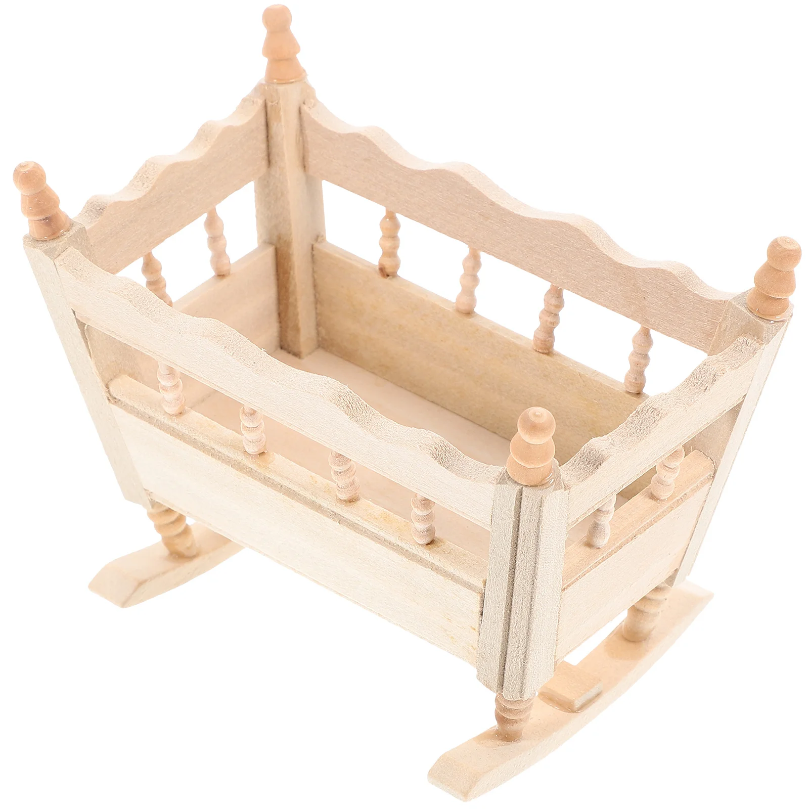 

Mini House Bed Furniture Accessory Decorations Miniature Scene Wooden Adornment Baby