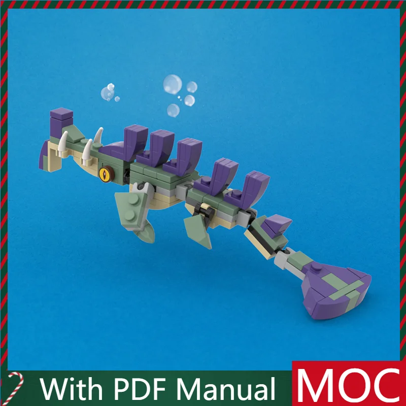 105 pezzi MOC modello di creatura marina con blocchi modulari verdi e viola assemblaggio per bambini esposizione giocattoli regalo a sorpresa per festival