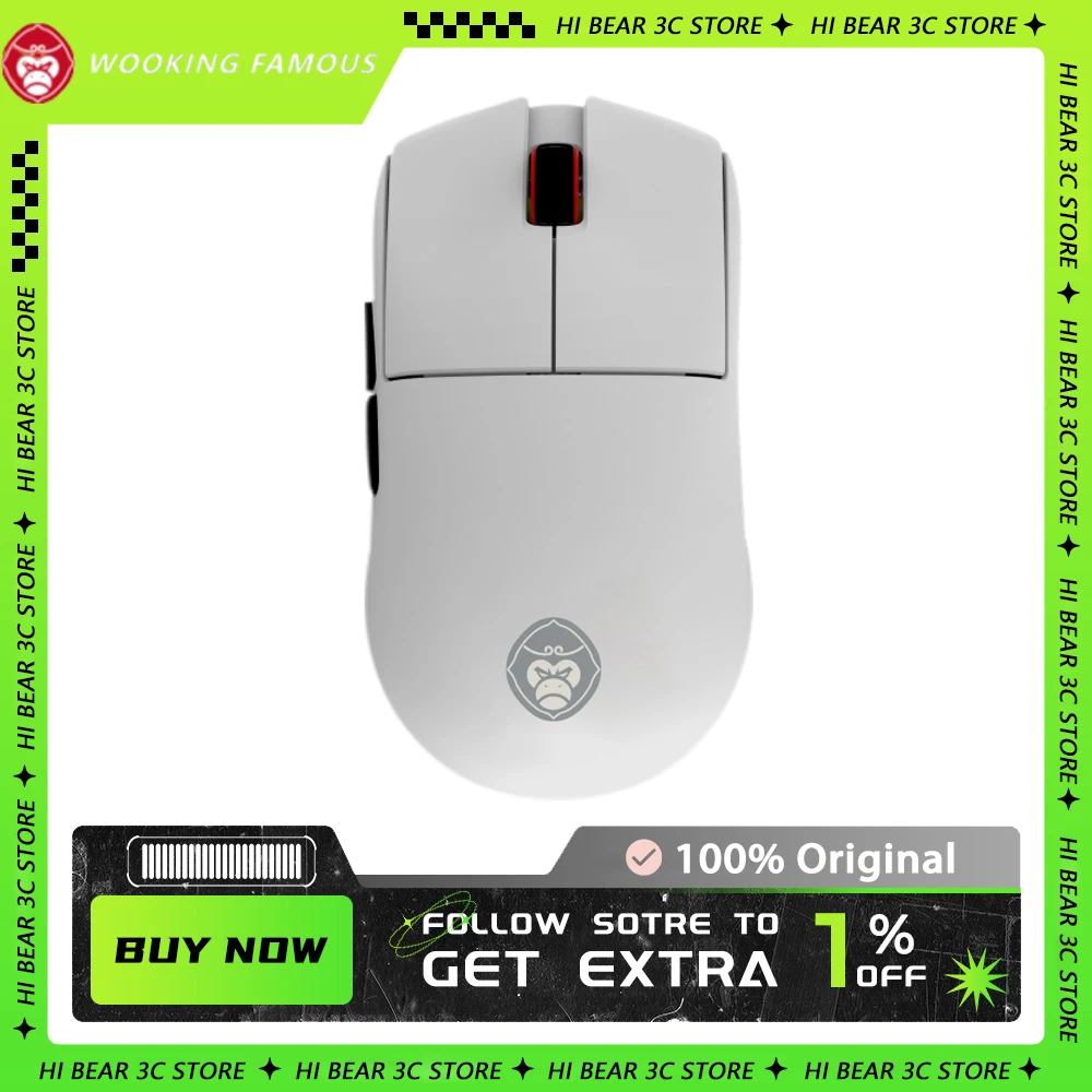 Wooking Famous S1 Gaming Mouse Wireless Tri Mode Lightweight Dual 8k Paw3950 Mouse 600mah Battery For Esports Gamer Gift