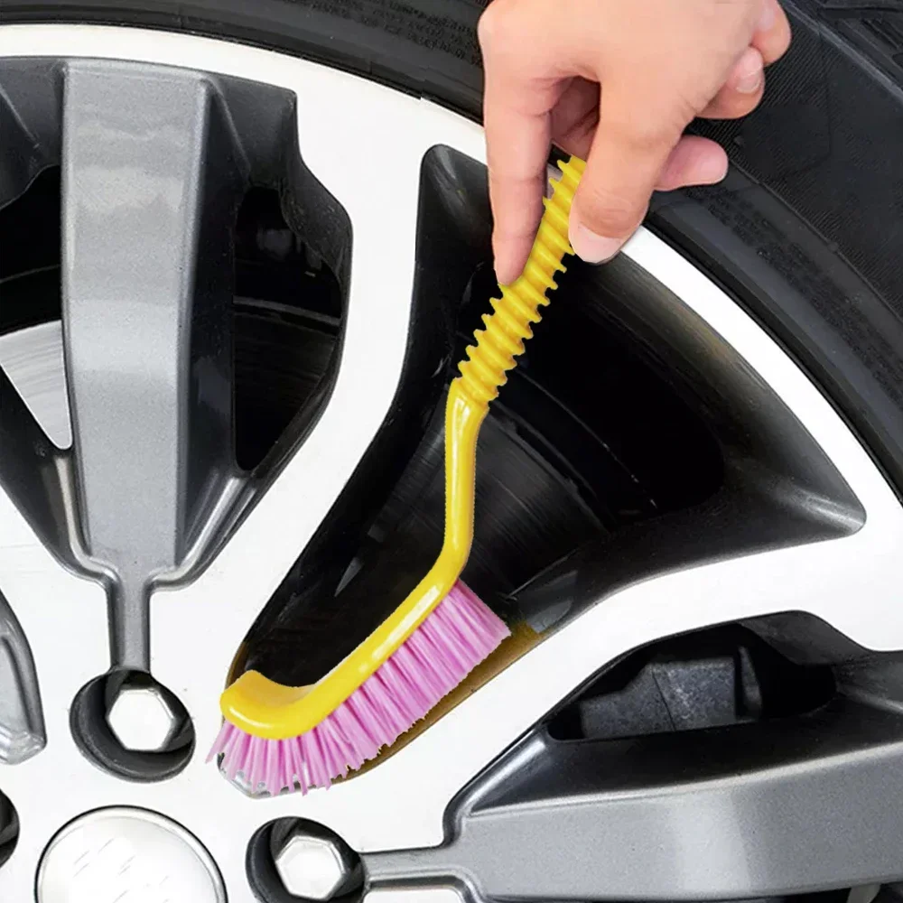 1Pc Car Brushes with Hook for Auto Interior Cleaning Tool Door Slot Dead Corner Wheel Cleaner Universal Car Detailing Brush