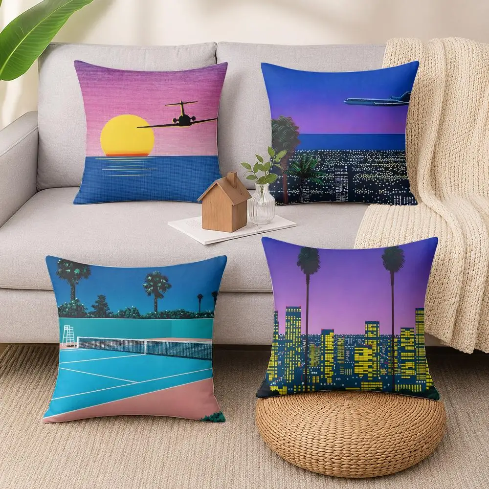 Pretty Art H-Hiroshi Nagai Cushion Cover Wrinkle-Resistant Short Plush Cushion Covers Breathable Machine-Washable