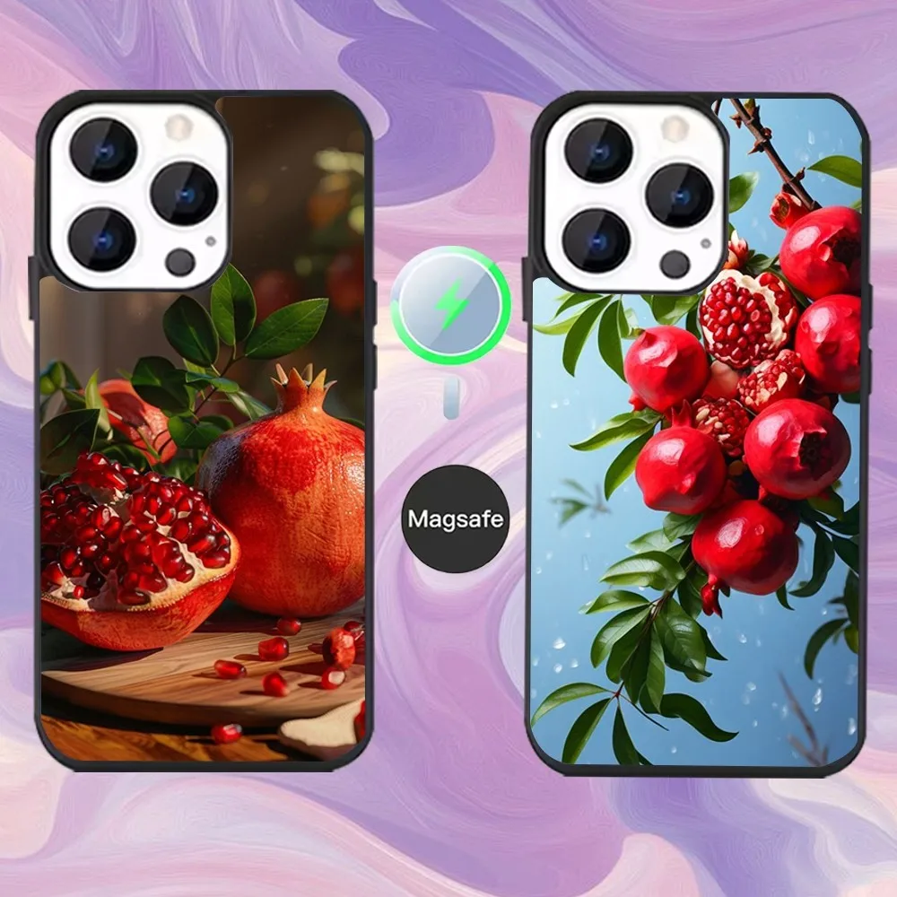

Food Fruit Red Pomegranate Phone Case For iPhone 16,15,14,13,12,11,Pro,Max,Plus,Mini,Magsafe,Magnetic Wireless Charging Case
