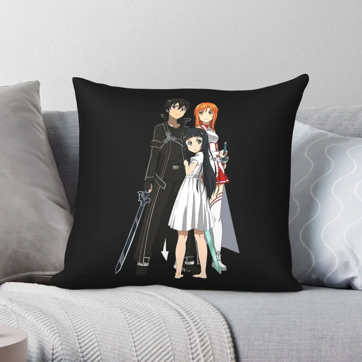 Sword Art Online 24 Pillowcase Polyester Linen Velvet Creative Zip Decorative Sofa Cushion Cover