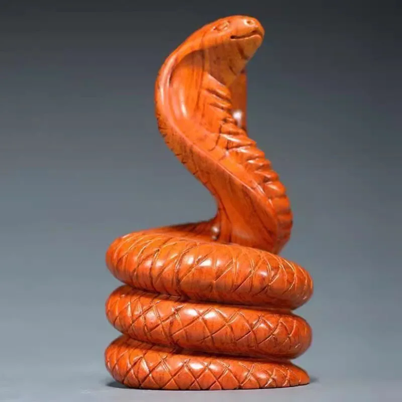 Rosewood Twelve Zodiac Animal Lucky Snake Decoration Solid Wood Carving Home Office Decoration feng shui Ornaments