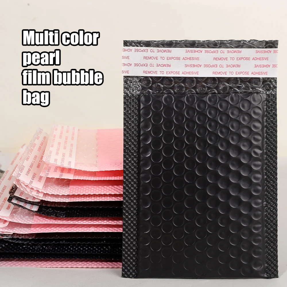 10/5/1Pcs Multi-size Bubble Packaging Bags Pink Black Self Seal Padded Shipping Envelopes Gift Bags Business Bubble Mailers