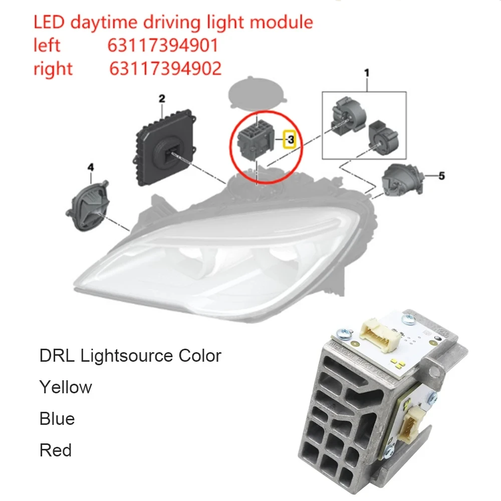 For BMW 6 Series M6 F12 F13 F06 CSL Headlight Yellow DRL LED Angel Eye Boards 7394901 Daytime Running Lights 63117394902