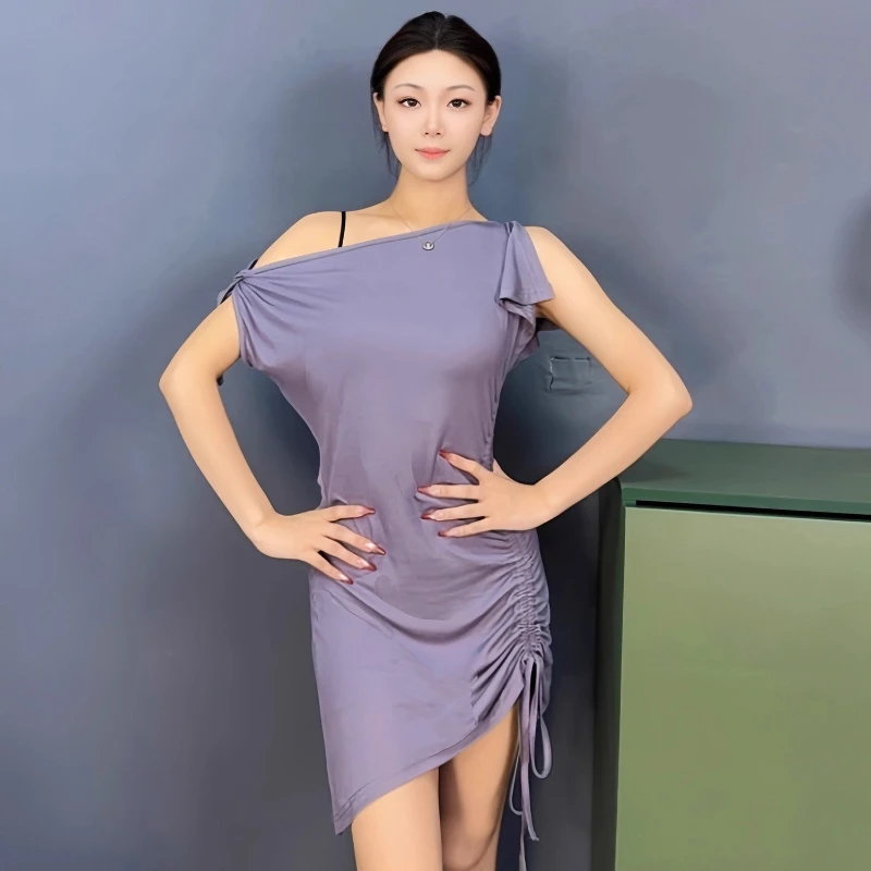 

Adult Latin Dance Top for Women Summer Practice Skirt Clothing Rumba Samba Tango Salsa Dance Dress Costume Performance Dancewear