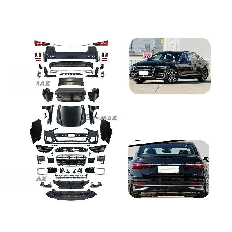 

Body kit for A6 2012-2018 body kit upgr to C7 sports version 2023+ include front bumper with grille rear lip and throat