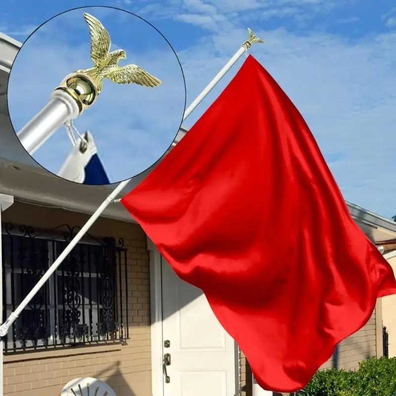   Patriotic Hawks Flag Cap For Outdoor Poles Gold Accented ABS Construction Threaded Mounting System Durability