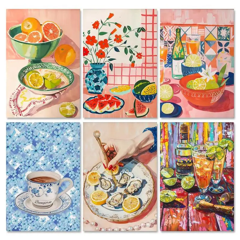

RUOPOTY Diy Painting By Numbers Kits Illustration Food Acrylic Paint On Canvas By Numbers For Wall Art Picture With Frame