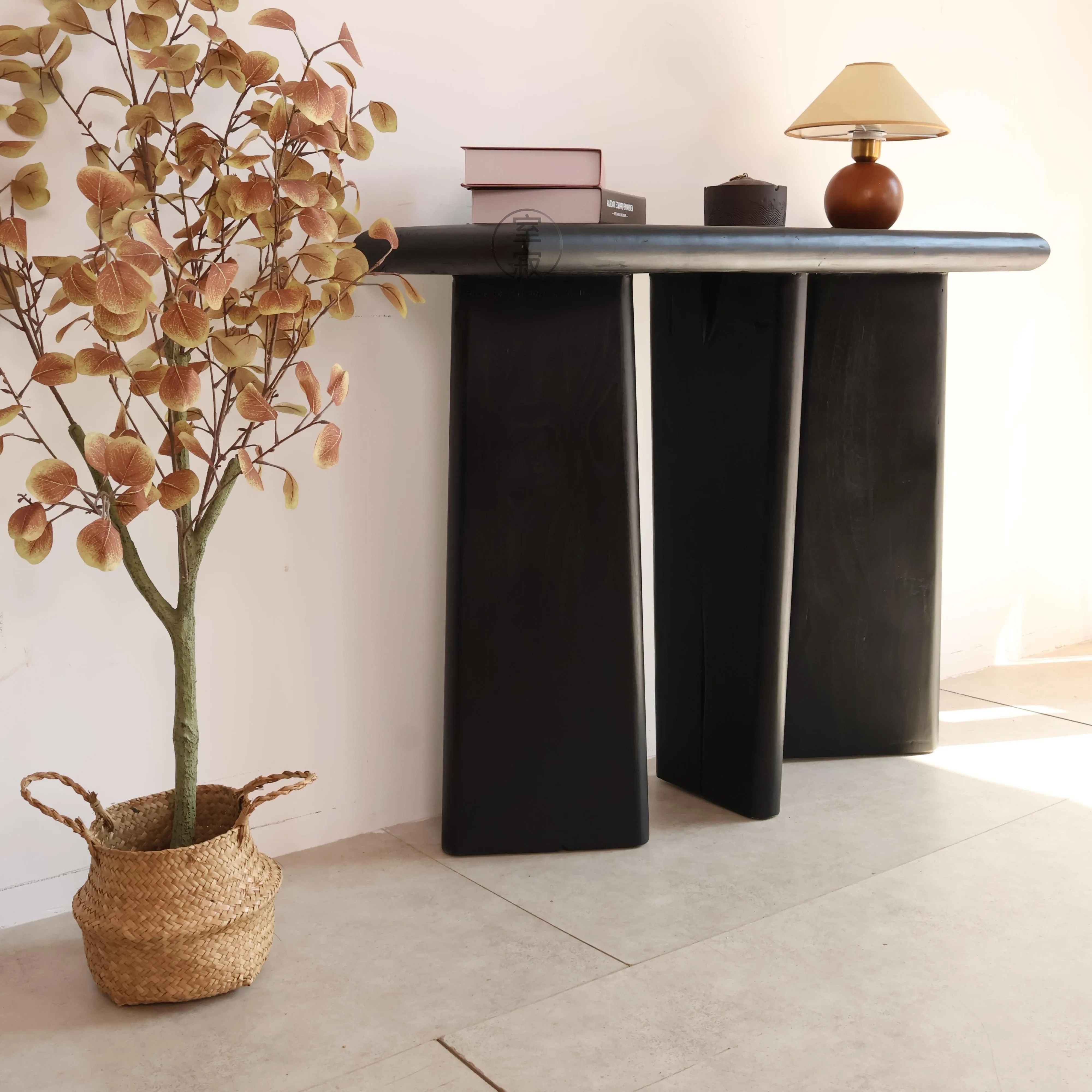 @3 # Modern Luxury Solid Wood Entryway Table Living Room Creative Console Table Wabi Sabi Style Hallway Furniture Home Decor