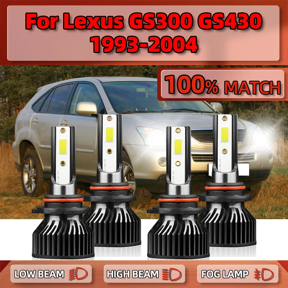 LED Headlight Bulbs 9005 HB3 9006 HB4 Auto Lamps 40000LM Car Light 12V For Lexus GS300 GS430 1993-1999 2000 2001 2002 2003 2004