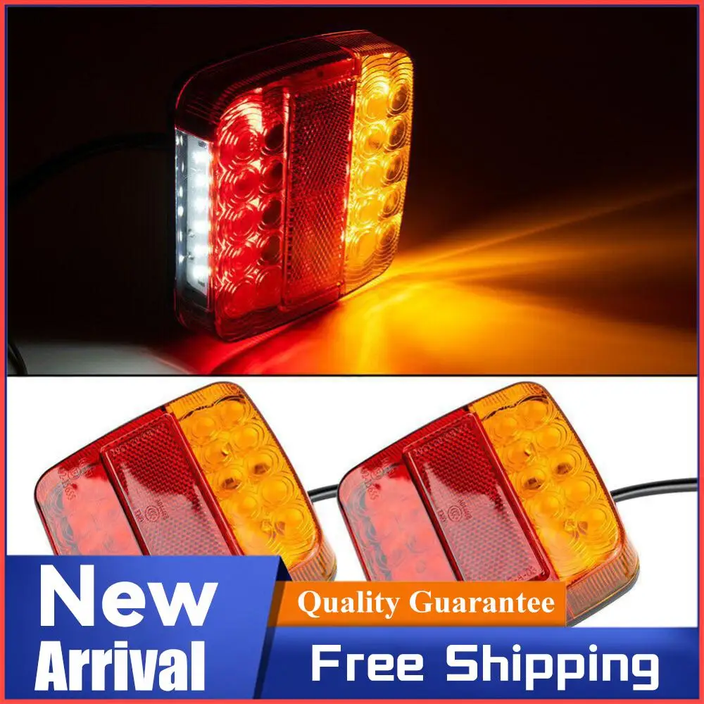 

2Pcs Trailer Tail Lights Super Bright 12V Submersible Boat Truck Lamp Taillight Turn Signal Indicator for Trailer Truck Caravan
