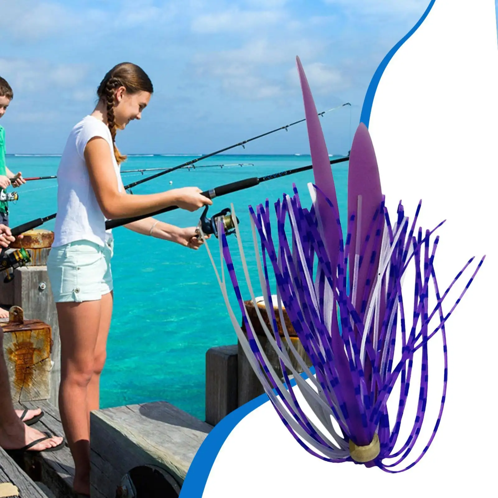 الرقص الصيد السحر 10-حزمة سيليكون سبينر الطعم التنانير الأسماك اكسسوارات لمياه البحر باس أصدقاء الأسرة الصغيرة في الهواء الطلق