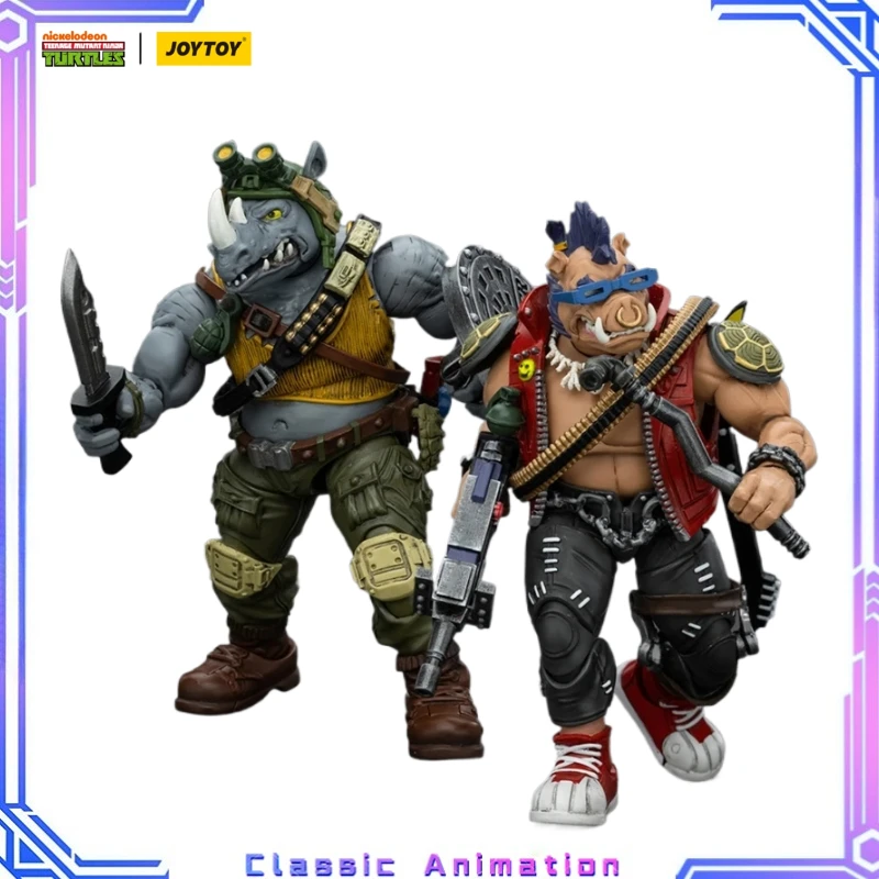 

【Оригинал】JOYTOY 1/18 Фигурка TMNT Ниндзя Черепашки Beebop Rocksteady Коллекционные классические игрушки