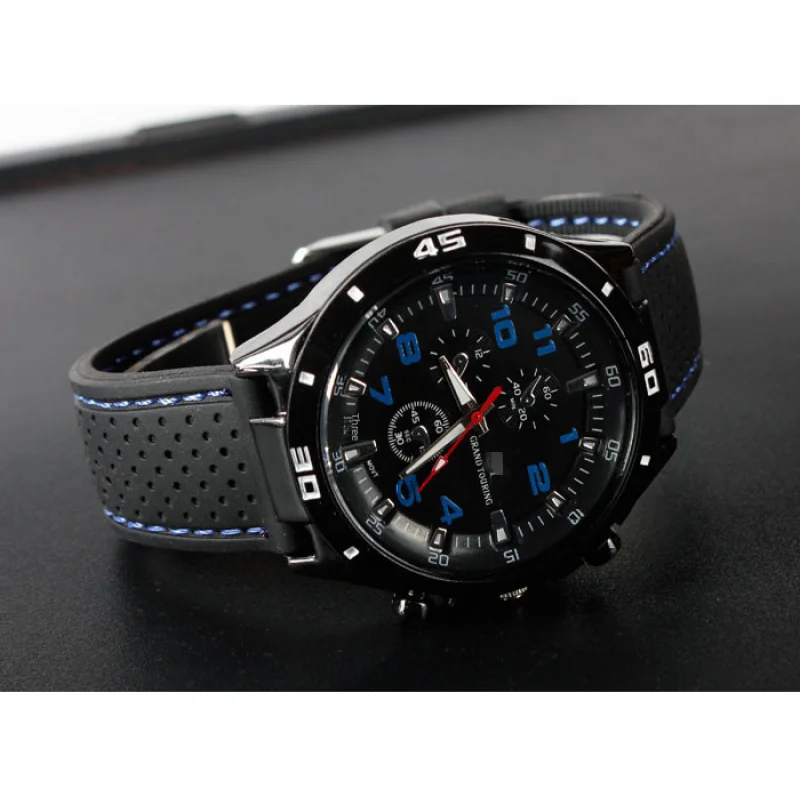 แฟชั่นอินเทรนด์นาฬิกาผู้ชายส่วนบุคคล Creative Racing นาฬิกาควอตซ์นักเรียนซิลิโคน Casual นาฬิกาแฟนของขวัญขายส่ง