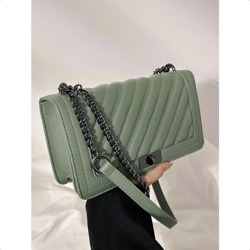

Embroidery Snake Skin Small Square Bag, Magnetic Closure Chain Strap Shoulder Crossbody Bag for Women Daily Use