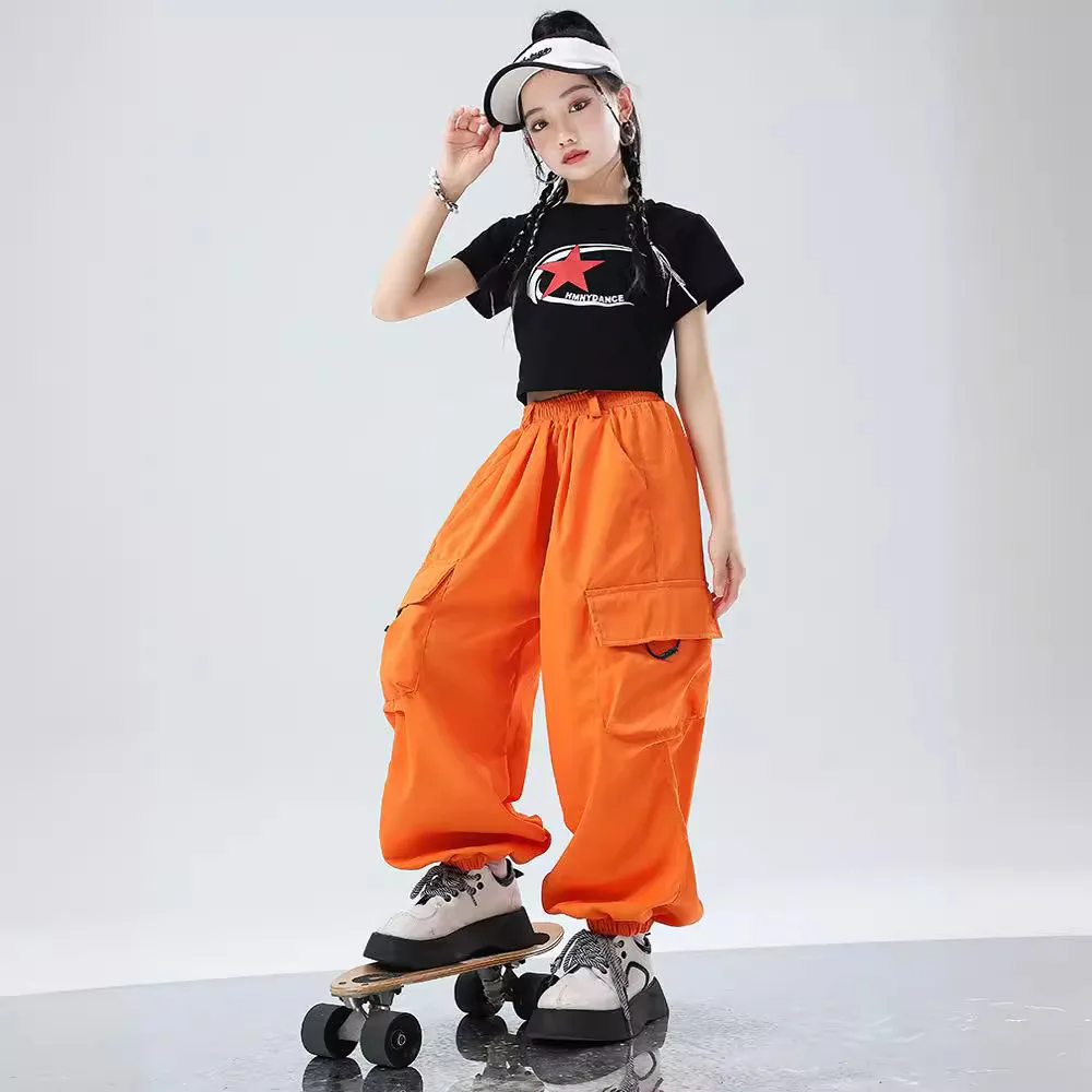 Children's street dance trend clothing, girls' jazz dance clothing, boys' hip-hop performance clothing set, handsome explosive s