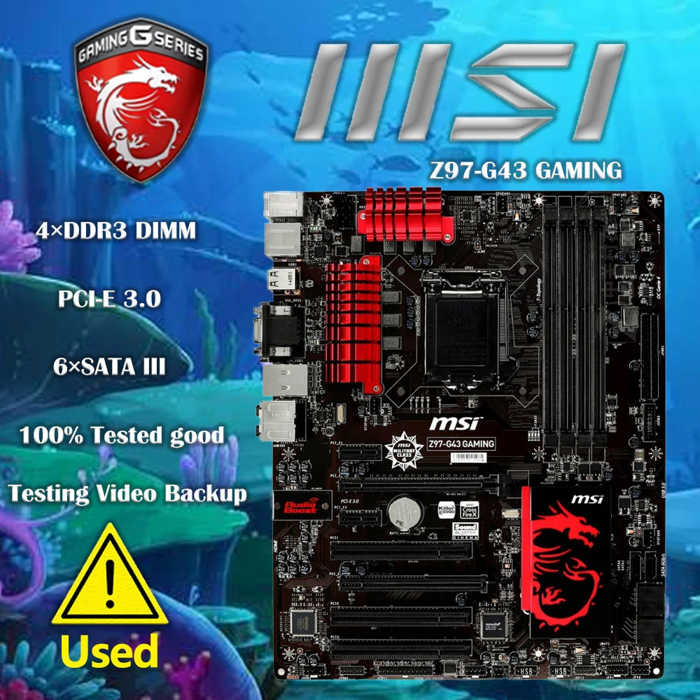 

Б/у Материнская плата MSI Z97-G43 GAMING Intel Z97 LGA 1150/SockeL H3 DDR3