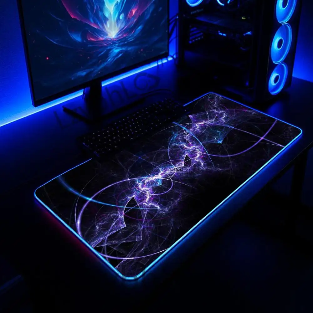 

Milky way starry sky Mouse Pad RGB Luminous Mouse Pad Office Computer Accessories PC Keyboard Pad LED Anti-Slip Gaming Desk Pad
