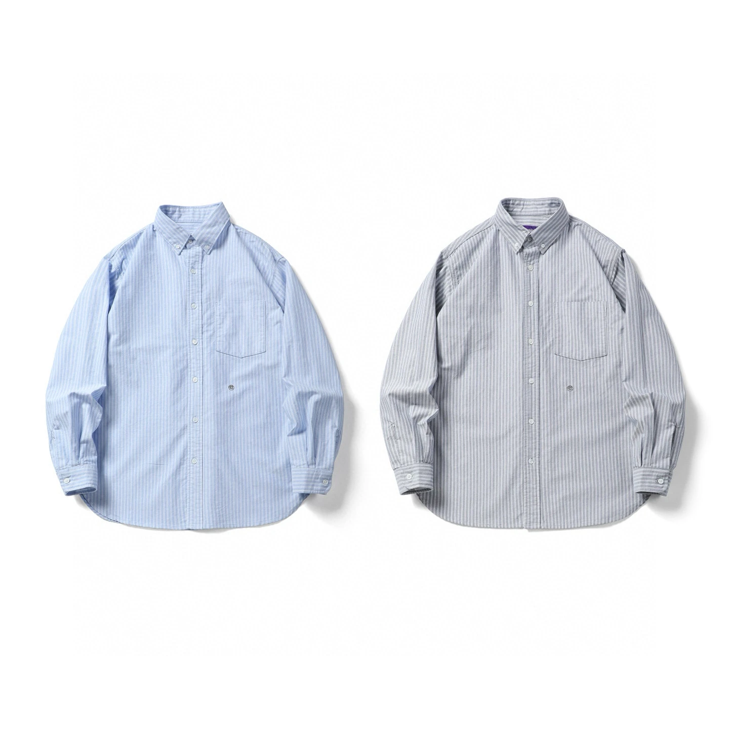 

Japanese Style Long Sleeve Embroidered Striped Casual Shirt Men's Loose Fit Cityboy Outerwear Resistant to Water And Dirt