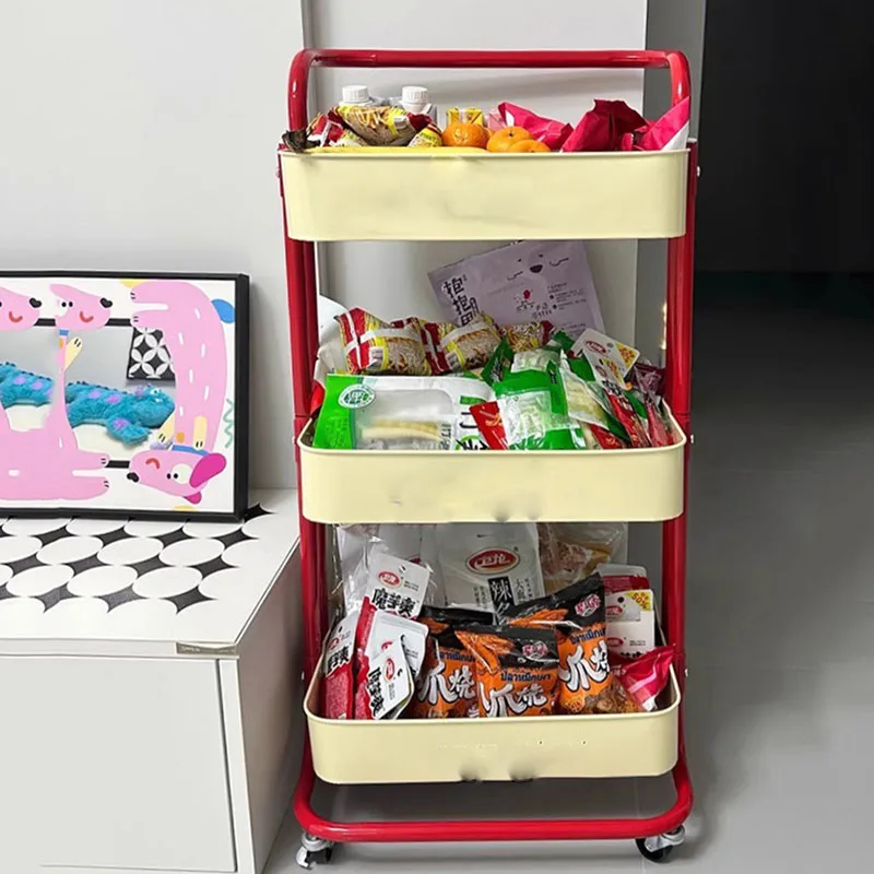 Mobile Bathroom Kitchen Trolley Cute Rack Boxes Baskets Kitchen Trolley Partition Floor Carro Organizador Con Ruedas Furniture