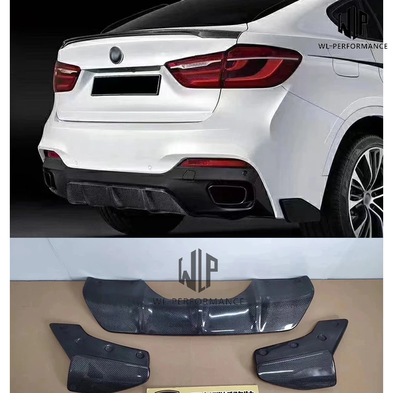 Real Carbon Fiber Rear Bumper Diffuser Lip for Bmw F16 X6 MT Car Body Kit MP Styling 14-18