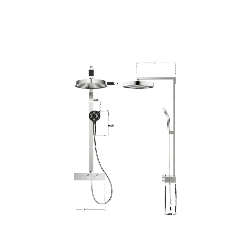 

Mirror rain shower with one hole and four outlets of mercury electroplating mirror home skin shower