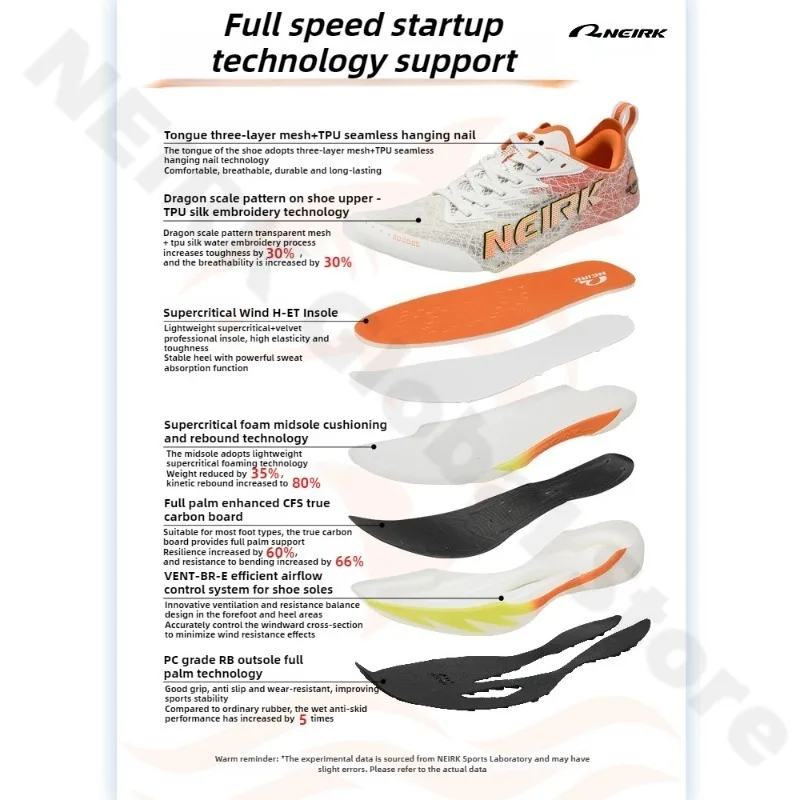 NEIRK الرجال والنساء لوحة الكربون وسادة هوائية الاحذية تنفس خفيفة الوزن ماراثون رياضية عدم الانزلاق أحذية رياضية مرنة