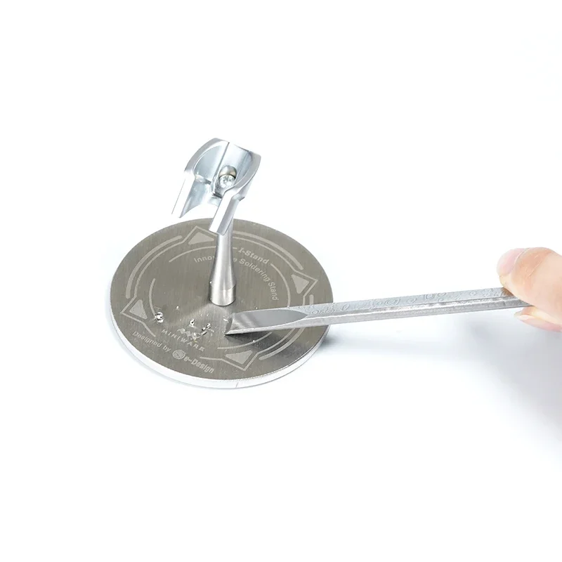 Miniware I-Stand حامل لحام مبتكر صغير لـ TS101/TS21 سبيكة لحام ذكية 3 مم 304 حامل الاستعداد من الفولاذ المقاوم للصدأ