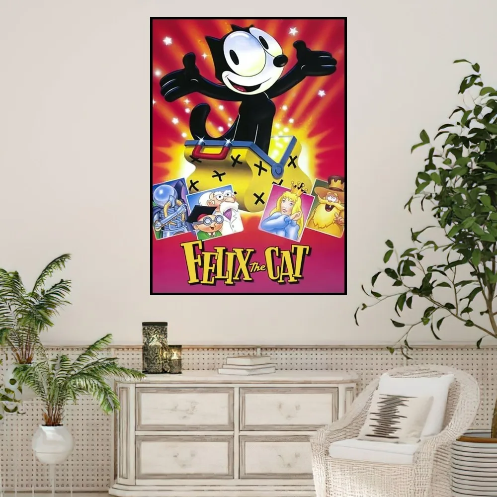 Cute F-Felix the Cat Cartoon P Poster Home Prints Wall Painting Bedroom Living Room Decoration Office