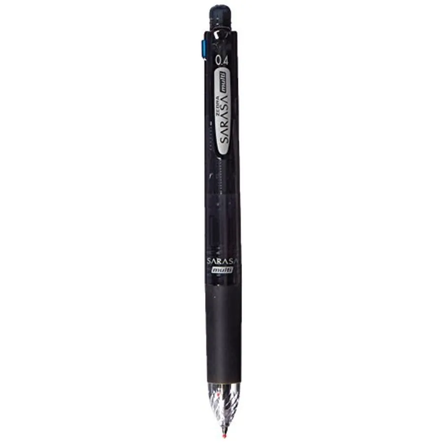 

ZEBRA Multi Function Sarasa 4 Plus S Black/Red/Blue/Green Ink 0.4mm Ballpoint Pen, 0.5mm Mechanical Pencil, Black Body J4SAS11-