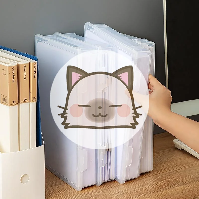 

New 1Pcs A4 Size Clear File Organizer Boxes With Lids-Transparent Document Storage Containers For Office Home Organization