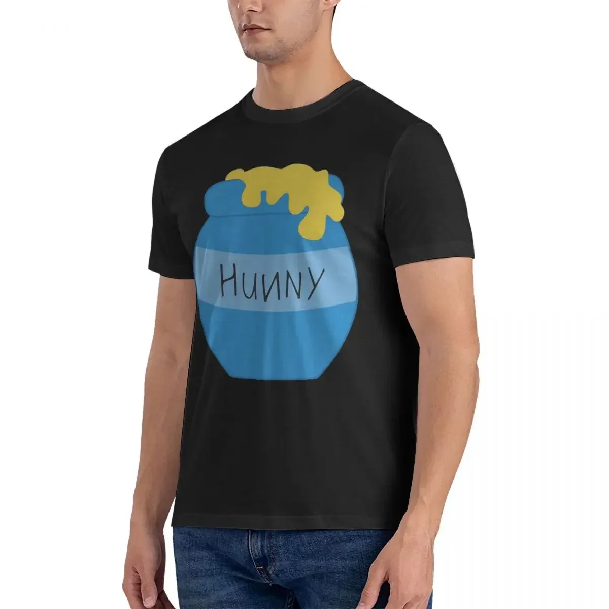 100% Cotton Hunny Pot T-shirt Men's Fashion Oversized T Shirt Men O-Neck Summer Shirts Tops S-6XL