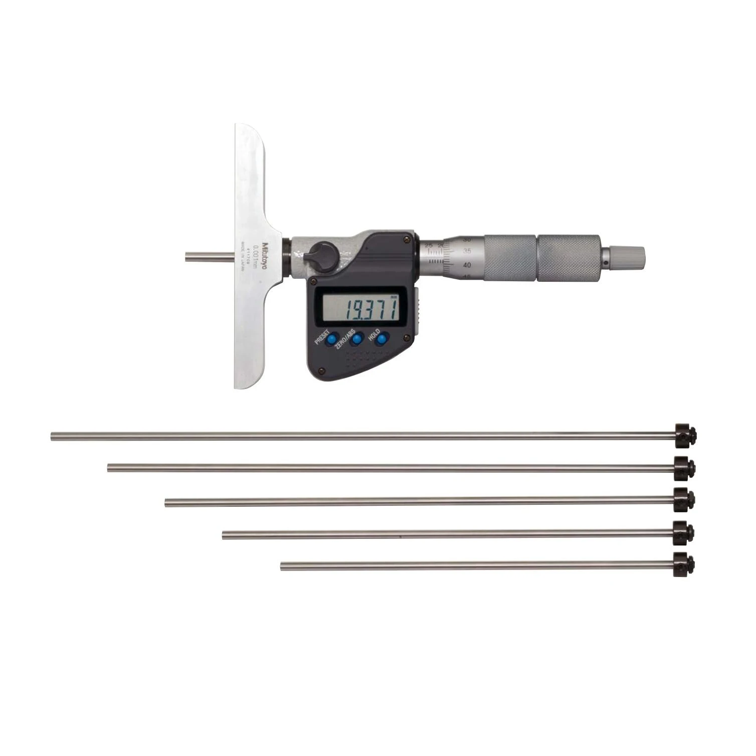 

Mitutoyo 329-250-30 DMC100-150MX 329-251-30 DMC100-300MX Range 0-150mm/0-300mm Resolution 0.001mm Digital Depth Micrometer